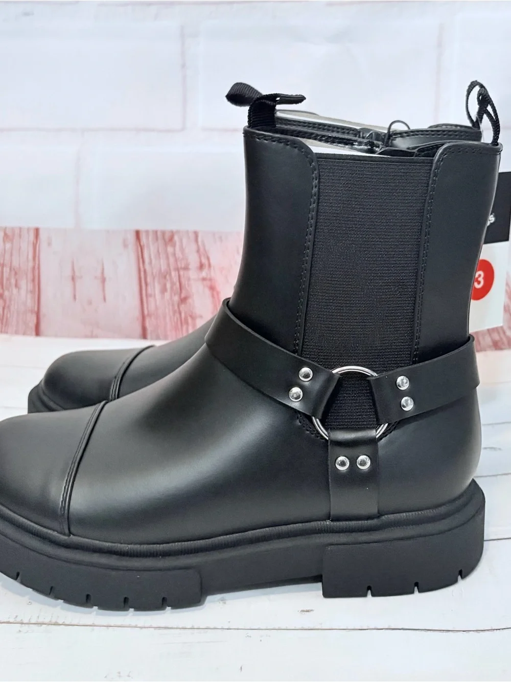Art Class Crosby Boots Harness Moto Lug Sole  Size 3 NIB